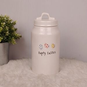 RAE Dunn Magenta Happy Easter Canister Jar